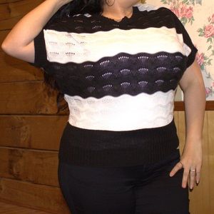 Cato B&W Knit Top XL